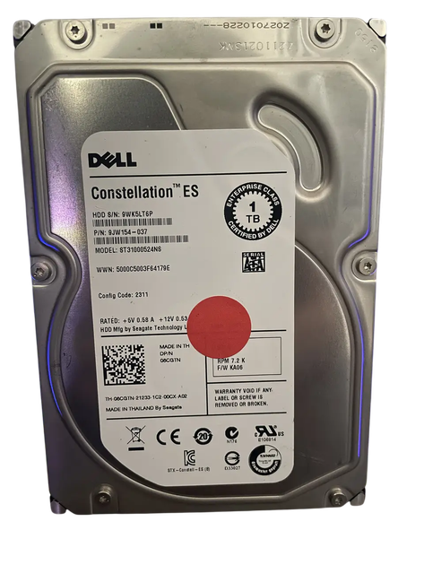 Жорсткий диск HDD Dell Enterprise 1TB 3.5″ SATA III 7200 об/хв 32MB б/в для сервера та комп’ютера - Фото 1 Жорсткий диск HDD Dell Enterprise 1TB 3.5″ SATA III 7200 об/хв 32MB б/в для сервера та комп’ютера - зображення 1