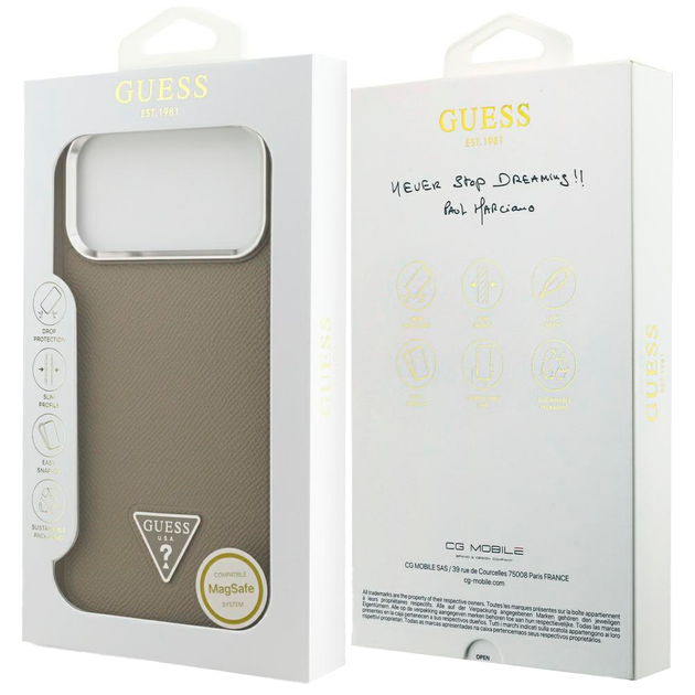 Etui Guess Grained Triangle Logo MagSafe do iPhone 17 Pro Max Brown (3666339490553) - Zdjęcie 8 Etui Guess Grained Triangle Logo MagSafe do iPhone 17 Pro Max Brown (3666339490553) - obraz 8