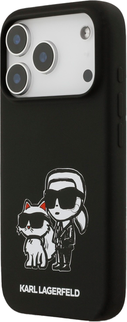 Etui Karl Lagerfeld Liquid Silicone K&CH Sketch MagSafe do Apple iPhone 17 Pro Black (3666339497798) - Zdjęcie 2 Etui Karl Lagerfeld Liquid Silicone K&CH Sketch MagSafe do Apple iPhone 17 Pro Black (3666339497798) - obraz 2