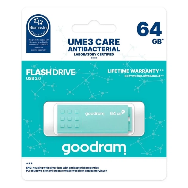 Flash Drive Goodram UME3 64GB USB 3.2 (5908267961452) - Фото 1 Flash Drive Goodram UME3 64GB USB 3.2 (5908267961452) - зображення 1
