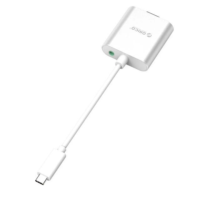 Адаптер Orico PTAV USB-C to VGA + 3.5 мм Jack 0.15 м Silver (6936761838993) - зображення 2