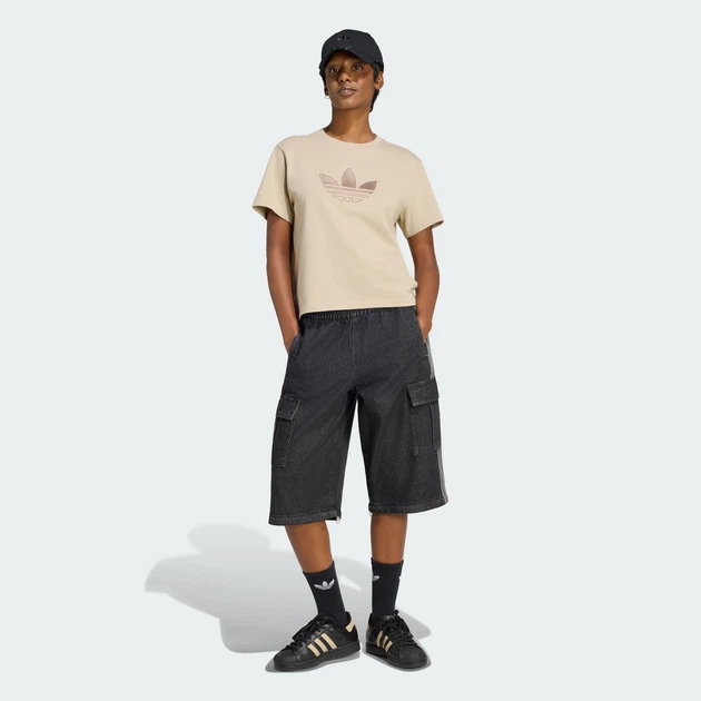 Женская футболка TREFOIL BOXY adidas KT0011 (M) бежевый (4069996522428) - изображение 3