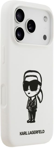 Etui Karl Lagerfeld Silicone Karl Sketch & Logo MagSafe do Apple iPhone 17 Pro White (3666339498597) - obraz 4