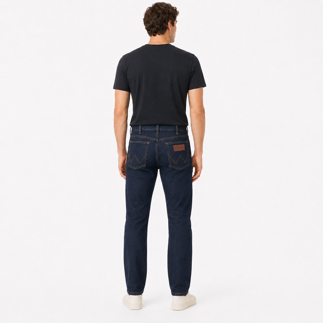 Джинсы Wrangler Regular мужские прямого кроя,38 Темно-синий - изображение 4