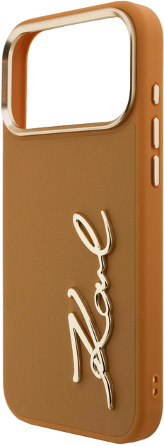 Etui plecki Karl Lagerfeld Silicone Metal Script Logo do Apple iPhone 17 Pro Max Brown (3666339496609) - obraz 6
