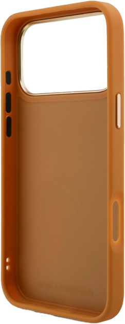 Etui plecki Karl Lagerfeld Silicone Metal Script Logo do Apple iPhone 17 Pro Max Brown (3666339496609) - obraz 7