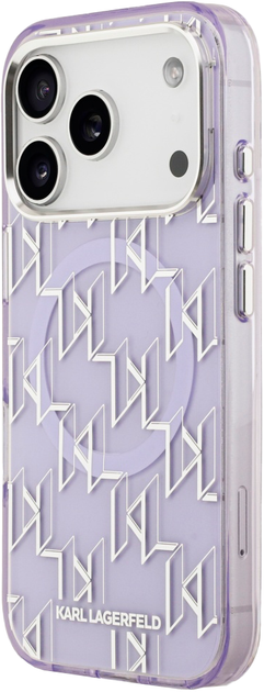 Etui Karl Lagerfeld IML KL Monogram MagSafe do Apple iPhone 17 Pro Purple (3666339505653) - obraz 2