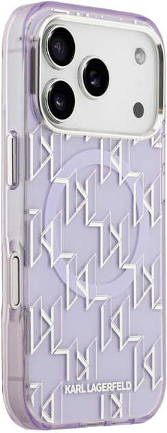 Etui Karl Lagerfeld IML KL Monogram MagSafe do Apple iPhone 17 Pro Purple (3666339505653) - obraz 4