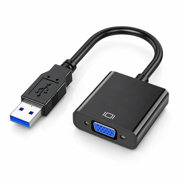 Перехідник USB 3.0 - VGA, Full HD 77583 - Фото 1 Перехідник USB 3.0 - VGA, Full HD 77583 - изображение 1