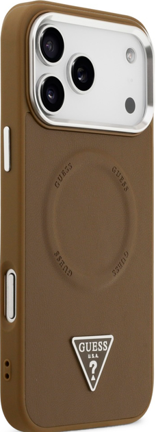 Etui Guess Triangle Logo MagSafe do Apple iPhone 17  Pro Max Brown (3666339515546) - obraz 4