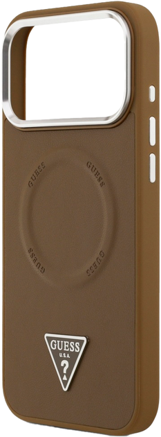 Etui Guess Triangle Logo MagSafe do Apple iPhone 17  Pro Max Brown (3666339515546) - obraz 6