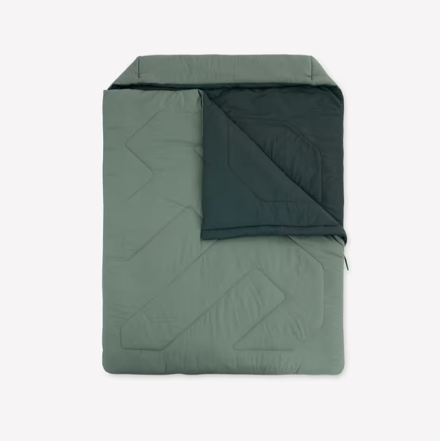 Двомесный Спальный Мешок для Кемпинга 215 x 160 см QUECHUA Comfort 0° Зеленый - изображение 4