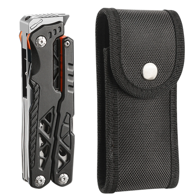 Мультитул JB Tacticals JB-09 17в1 Черный Нож Плоскогубцы Разжигатель Чехол - изображение 2