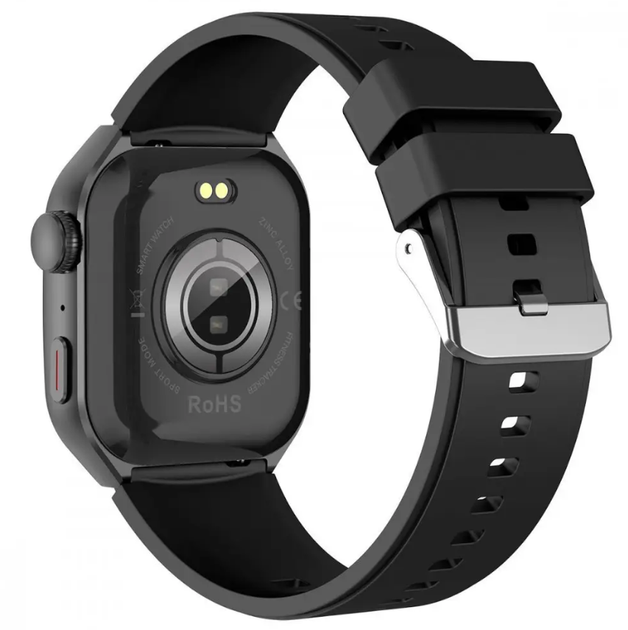 Смарт-годинник AMOLED 1.85", Bluetooth дзвінки, моніторинг здоров'я, 1ATM Proove Moment, чорний - зображення 4