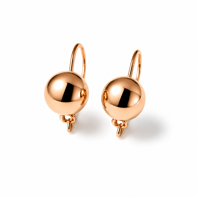 Серьги-шарики из красного золота S-0418 - изображение 3