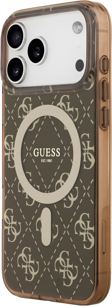 Панель Guess IML Peony 4G Background MagSafe для Apple iPhone 17 Pro Brown (3666339490829) - зображення 2