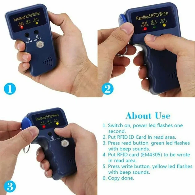 Дубликатор, копировальщик домофонных ключей iButton RW1990 125KHz T5577 EM4305 RW1990 - Фото 5 Дубликатор, копировальщик домофонных ключей iButton RW1990 125KHz T5577 EM4305 RW1990 - зображення 5