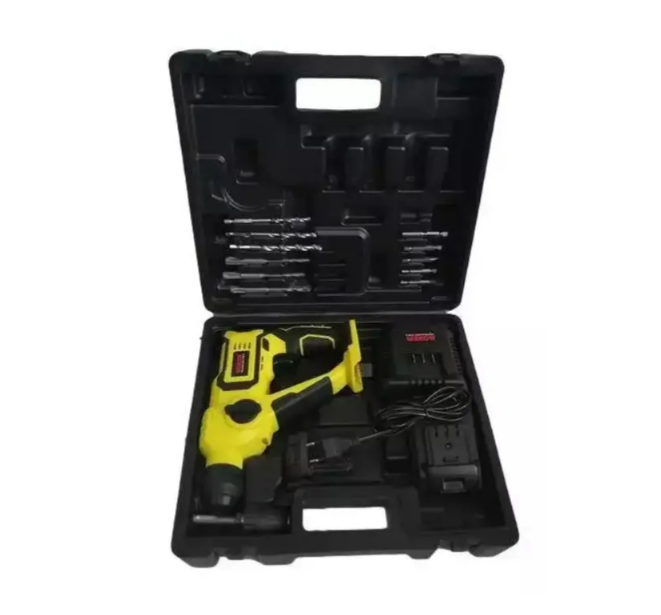 Акумуляторний перфоратор BOXER SR145 SDS Plus 20,4 В 2 акумулятори 3,0 А·год 1 Дж 2 режими свердління та ударне свердління з патроном SDS Plus зарядним пристроєм набором свердел біт і кейсом - зображення 4