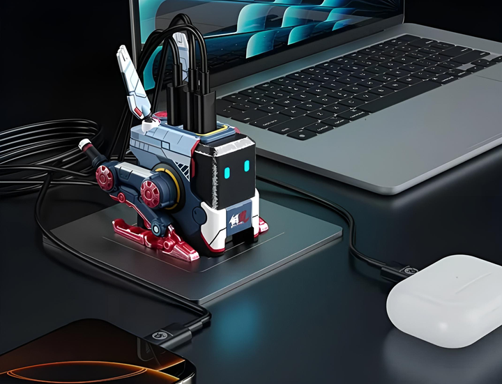 Зарядное устройство GravaStar Alpha65 GaN 65W Wall Charger - Mecha Rashi Blue - изображение 4