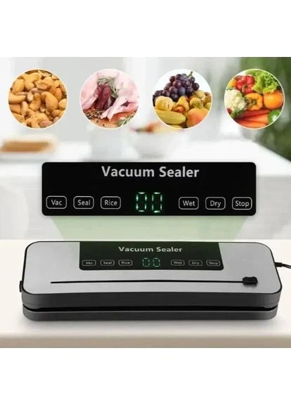 Вакуумний пакувальник для продуктів + 10 пакетів вакууматор із вбудованим різаком та дисплеєм - изображение 3