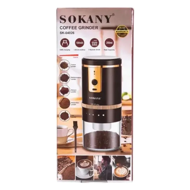 Кавомолка акумуляторна 13 Вт 250 мл для дрібного помолу Sokany SK-04026 - изображение 9