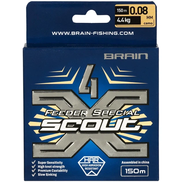 Шнур Brain Scout 4X 150m (camo) 0.080mm 4.4kg - зображення 2