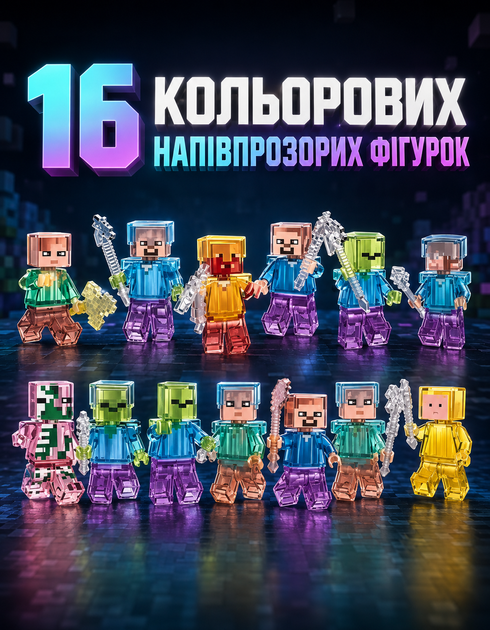 Набор фигурок Minecraft фигурки 48 шт героев майнкрафт конструктор XP-1404 игровые персонажи совместимые с конструкторами высота 4-8 см игрушки для мальчиков - Фото 5 Набор фигурок Minecraft фигурки 48 шт героев майнкрафт конструктор XP-1404 игровые персонажи совместимые с конструкторами высота 4-8 см игрушки для мальчиков - изображение 5