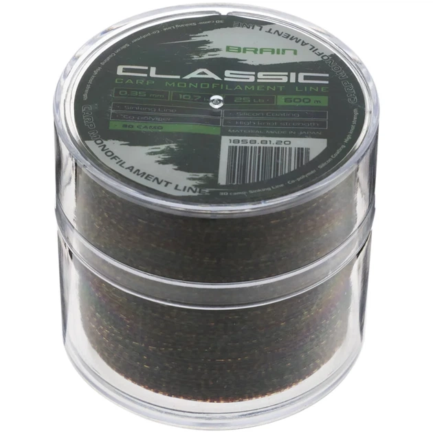 Леска Brain Classic Carp Line 3D (camo) 600m 0.35mm 25lb 10.7kg - изображение 2