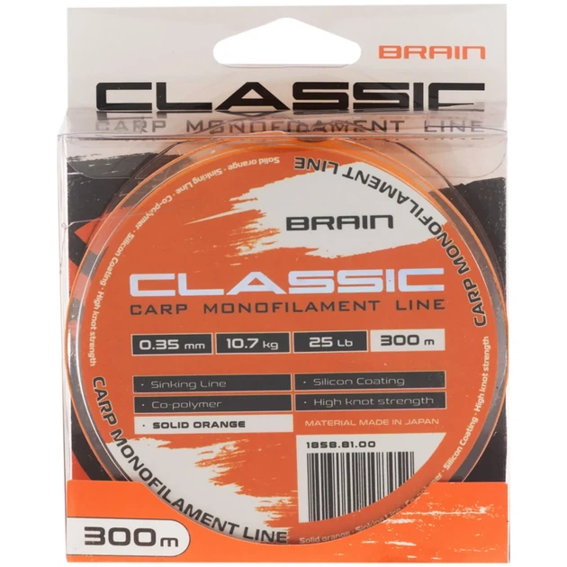 Леска Brain Classic Carp Line (solid orange) 300m 0.35mm 25lb 10.7kg - Фото 2 Леска Brain Classic Carp Line (solid orange) 300m 0.35mm 25lb 10.7kg - изображение 2
