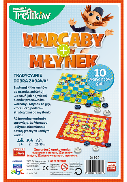 Gra planszowa Trefl Rodzina Treflików Warcaby i Młynek (5900511019209) - obraz 3