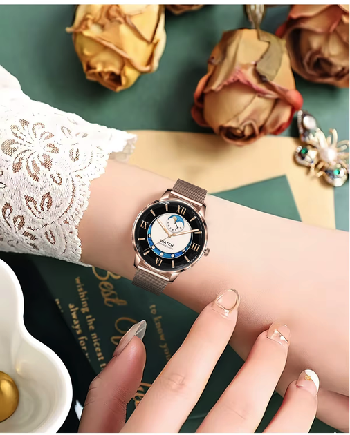 Смарт-часы женские Lemfo HK38 Gold Diamond (разговор, пульсоксиметр) 2 ремешка - Фото 9 Смарт-часы женские Lemfo HK38 Gold Diamond (разговор, пульсоксиметр) 2 ремешка - изображение 9
