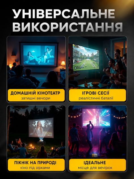 Проектор портативный LED со встроенным динамиком, мини видеопроектор для дома, компактный проектор для фильмов мультфильмов и видео, домашний кинотеатр - изображение 3