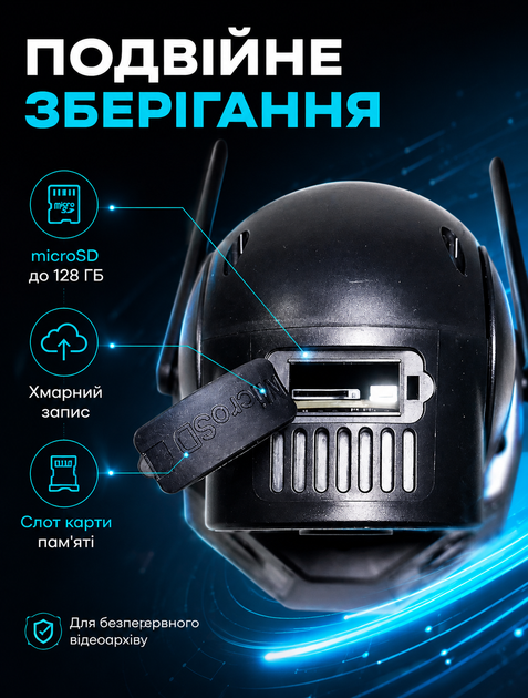Уличная Wi-Fi IP камера 3 объектива IPC360 с цветным ночным видением и двусторонним звуком IP66, Humanoid Tracking, запись на карту памяти и в облако - изображение 8