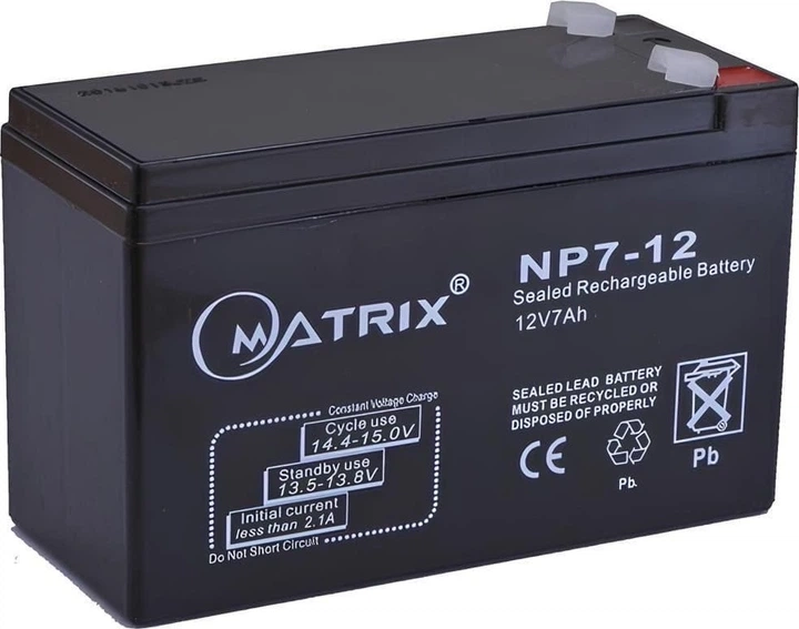 Акумуляторна батарея Matrix 12V 7Ah (NP7-12) - зображення 2