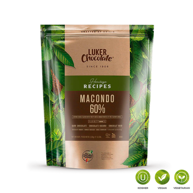 Шоколад чорний MACONDO 60% Luker Chocolate, 2,5 кг - Фото 1 Шоколад чорний MACONDO 60% Luker Chocolate, 2,5 кг - изображение 1