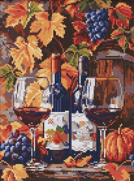 Алмазная мозаика Вино и виноградные листья ©art_selena_ua 30x40 AMO20294 Идейка - Фото 1 Алмазная мозаика Вино и виноградные листья ©art_selena_ua 30x40 AMO20294 Идейка - изображение 1