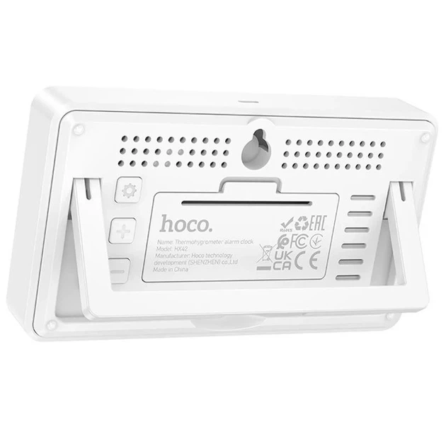 Электронный термогигрометр Hoco HX42 Indoor с LCD экраном 106х60х19 мм ABS-пластик белый - изображение 3