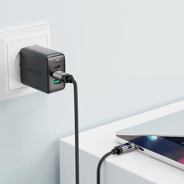 Дата-кабель ACEFAST C15-03 USB-C to USB-C 60W цинковый сплав нейлоновая оплетка черный 1.2 м - Фото 6 Дата-кабель ACEFAST C15-03 USB-C to USB-C 60W цинковый сплав нейлоновая оплетка черный 1.2 м - изображение 6