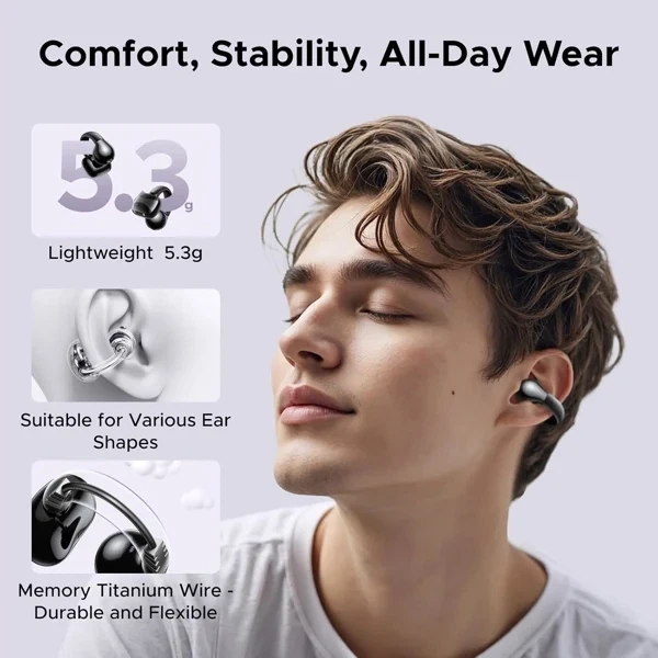 Беспроводные наушники TWS UGREEN WS209 HiTune S3 Bluetooth 5.4 с активным шумоподавлением IPX5 Black - Фото 7 Беспроводные наушники TWS UGREEN WS209 HiTune S3 Bluetooth 5.4 с активным шумоподавлением IPX5 Black - изображение 7