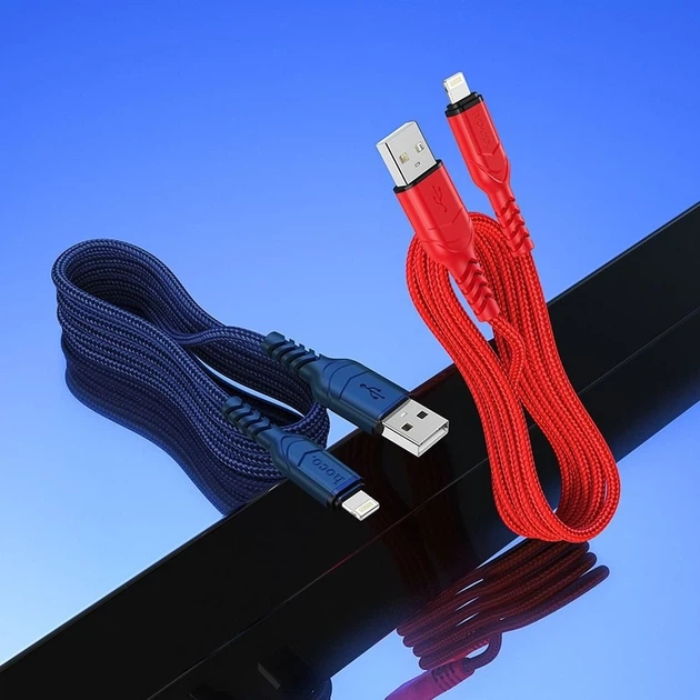 Кабель Hoco X59 USB-A to Lightning 2.4A 1m Blue (6931474744883) - зображення 3