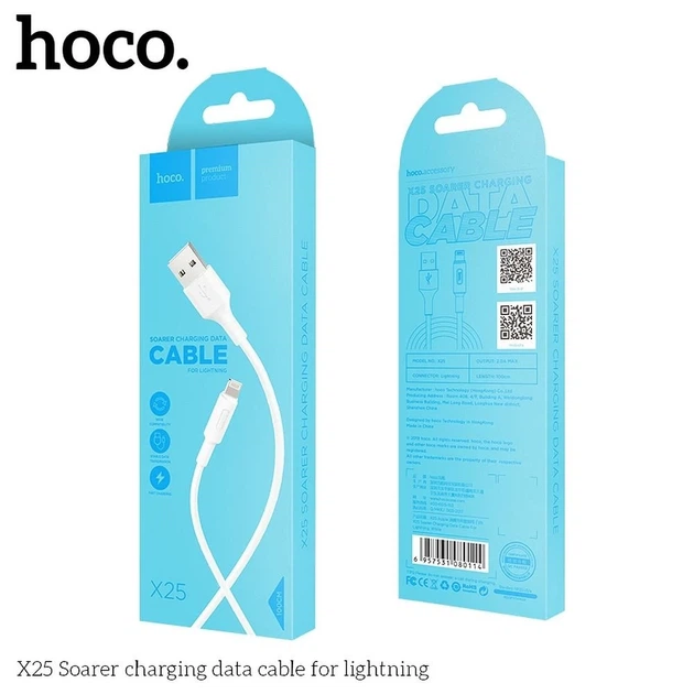 Кабель Hoco X25 USB A to Lightning White (6957531080114) - Фото 6 Кабель Hoco X25 USB A to Lightning White (6957531080114) - изображение 6