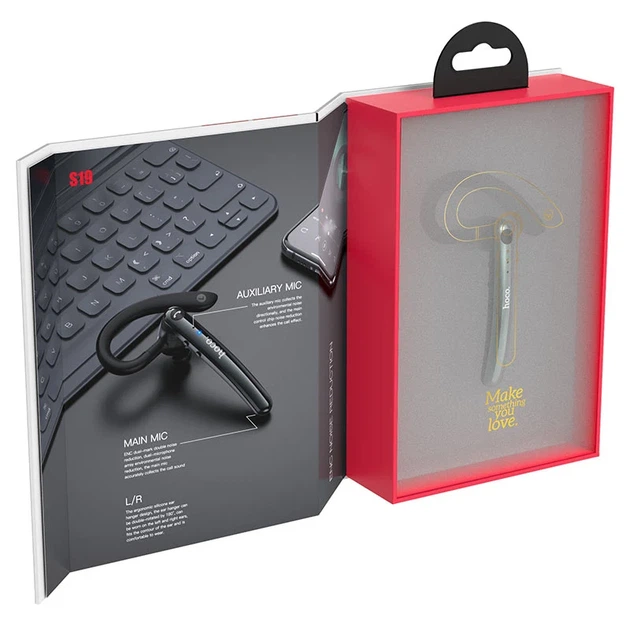 Bluetooth гарнитура HOCO S19 Heartful ENC шумоподавление Metal Gray - Фото 6 Bluetooth гарнитура HOCO S19 Heartful ENC шумоподавление Metal Gray - изображение 6