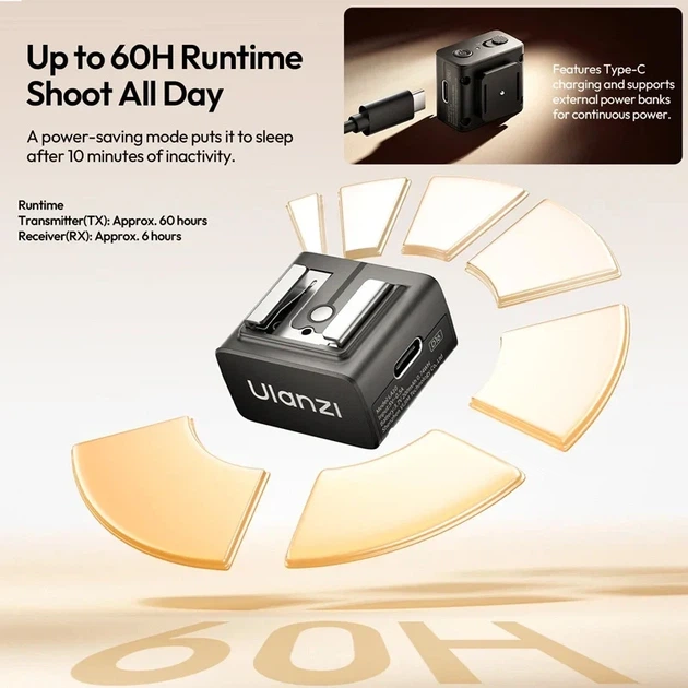 Адаптер беспроводной Ulanzi LA10 Mini Flash Trigger 2-в-1 пластик черный - изображение 10