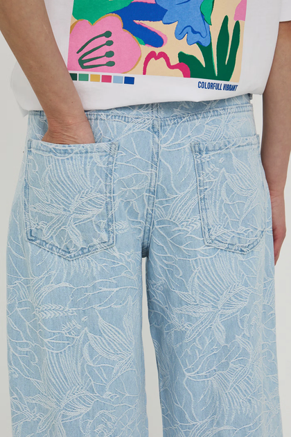 Джинси жіночі wide leg з вишивкою блакитні Medicine 38 - Фото 6 Джинси жіночі wide leg з вишивкою блакитні Medicine 38 - зображення 6