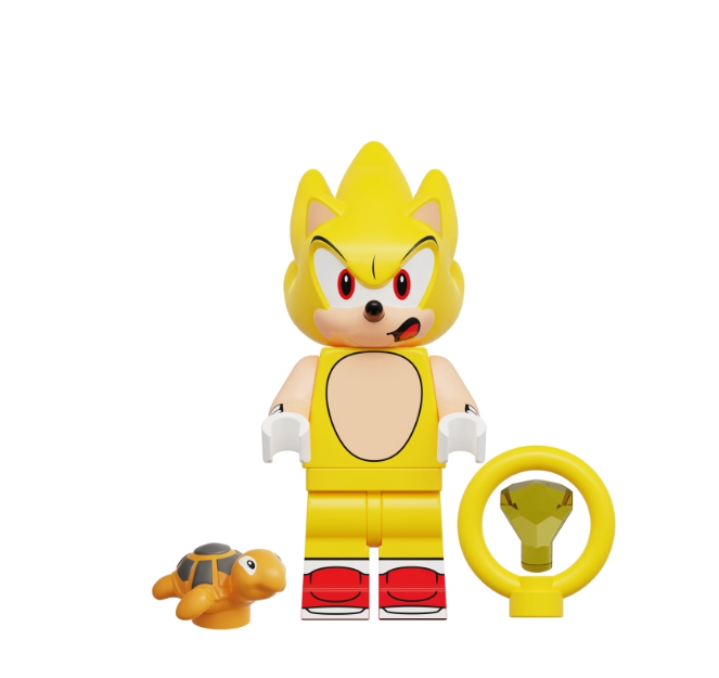 Фігурка для конструктора їжак Сонік жовтого кольору Sonic the Hedgehog K2229 - Фото 1 Фігурка для конструктора їжак Сонік жовтого кольору Sonic the Hedgehog K2229 - зображення 1