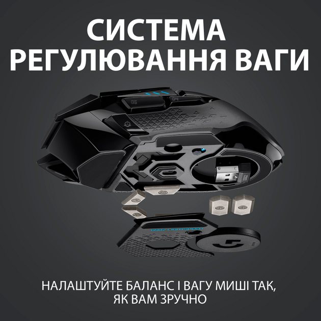 Миша Logitech G502 Lightspeed Black (910-005567) [64932] - зображення 10