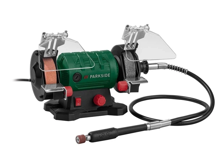 Точильный шлифовальный станок Parkside PDFW 120 B3 3 в 1, 120 Вт, с гибким валом, 103 аксессуара в футляре. - изображение 4