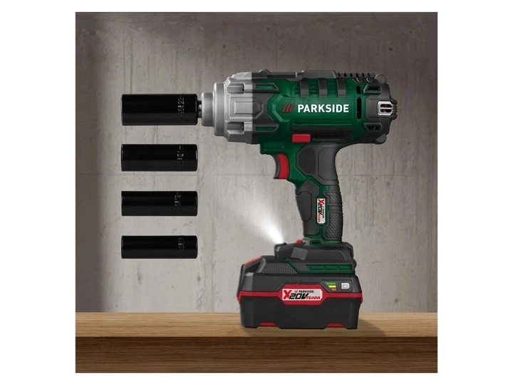 Аккумуляторный ударный гайковерт Parkside PASSK 20-Li C4 20 В, 400 Нм, 1/2", с аккумулятором 4 Ач, зарядным устройством и кейсом - изображение 4