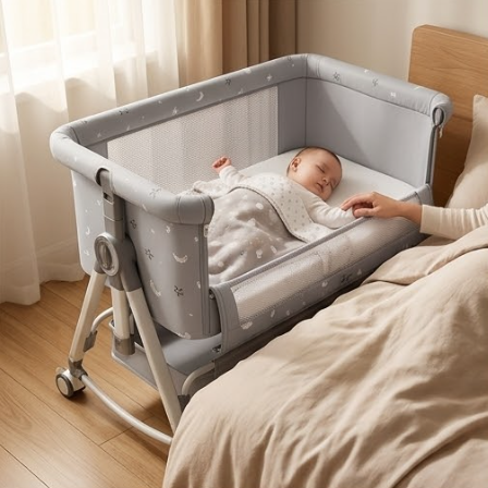 Ліжечко-трансформер LEOBRO Smart Crib Pro 5в1 Сіре дитяче ліжечко для новонародженого - Фото 10 Ліжечко-трансформер LEOBRO Smart Crib Pro 5в1 Сіре дитяче ліжечко для новонародженого - зображення 10