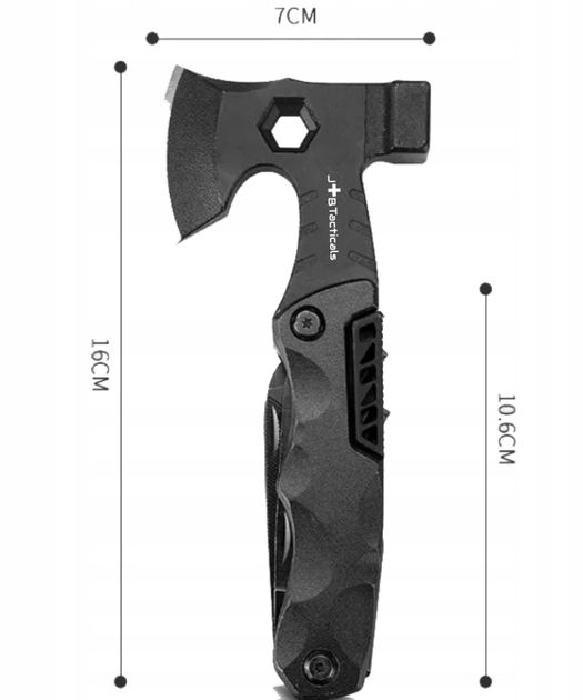 Мультитул JB Tacticals Сокира16 в 1 Черный - Фото 3 Мультитул JB Tacticals Сокира16 в 1 Черный - изображение 3